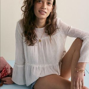 Madewell Tiered Top in Haysboro Stripe